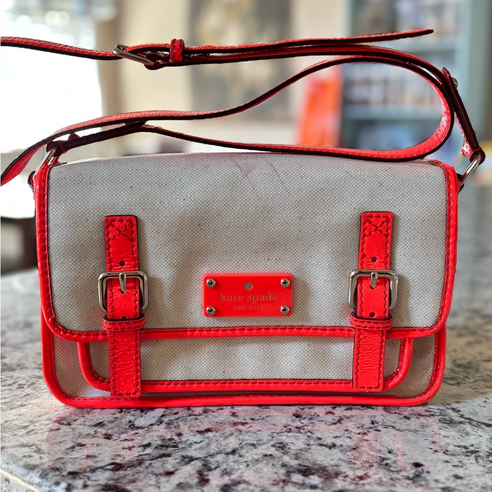 Kate Spade Neon Orange & Cream Crossbody Bag
